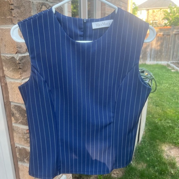 MAXMARA Striped Blue Tank Sleeveless Top Women’s Size small - Picture 7 of 10